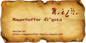 Mayerhoffer Ágota névjegykártya
